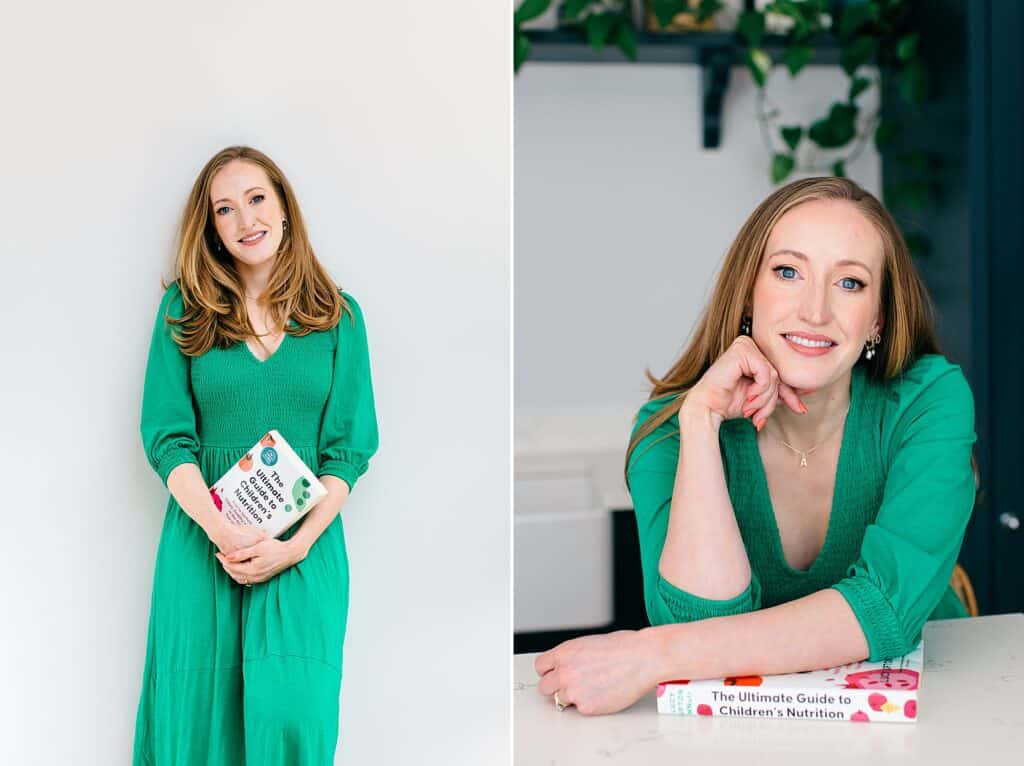 Author and Children's Dietitian Lucy Upton with her new book on feeding tricky toddlers.