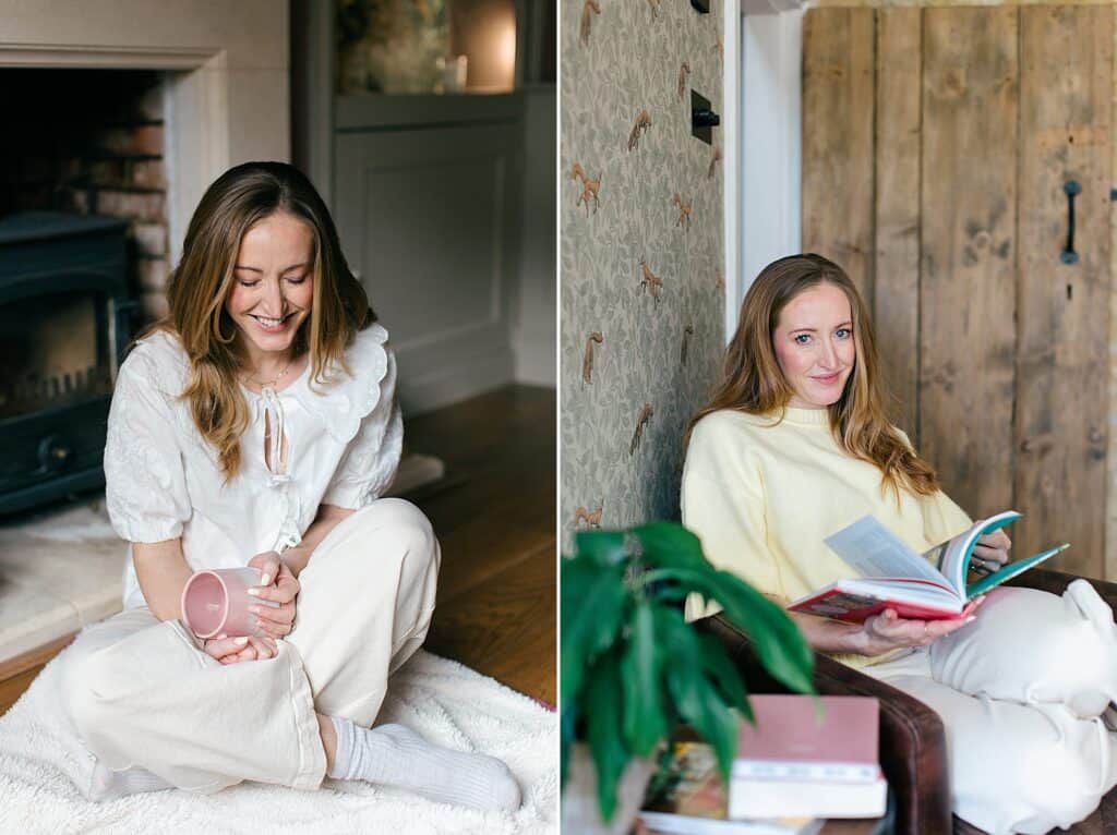Lucy Upton, children's dietitian and author, in a beautiful Cotswold home for her brand shoot